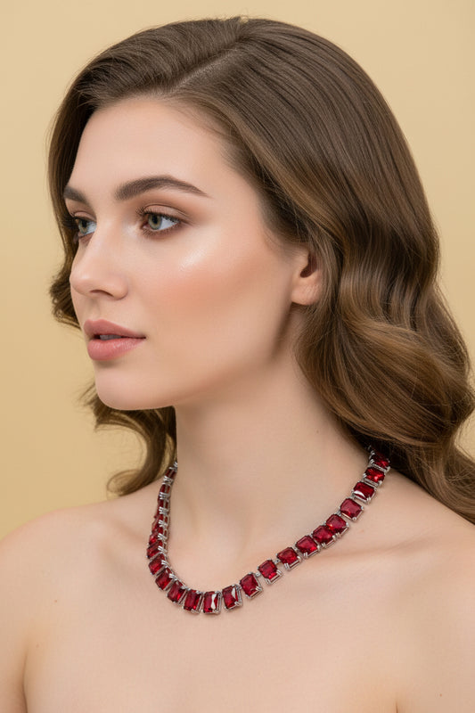 Rose Garnet Crystal Necklace